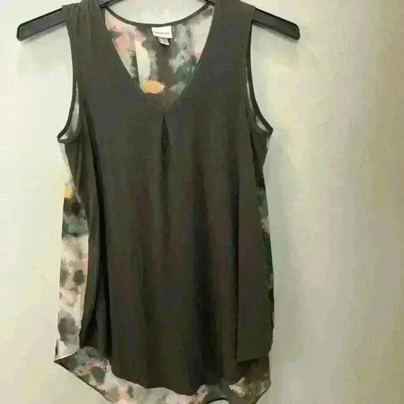 Merona Tank Top Sz M, Brown with Floral back - Picture 7 of 7